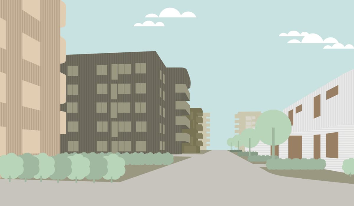 En illustrationsbild för möjligt nybyggnation av område i Gråbo.
